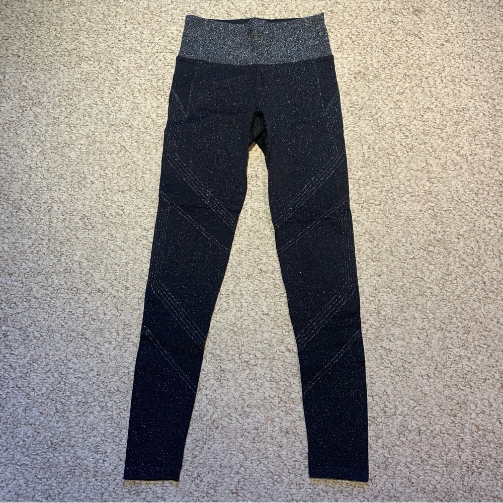 Athleta Lurex Twilight Tights Leggings Metallic Black - Picture 4 of 6